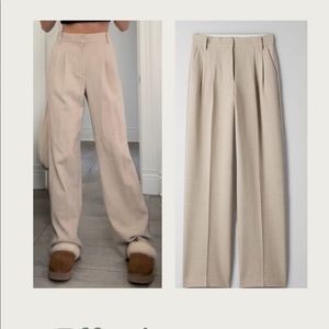 Aritzia size 2 heather oat beige effortless pants